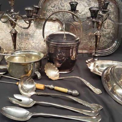 Silver Plated Serving Trays, Gorham Candelabras And More...