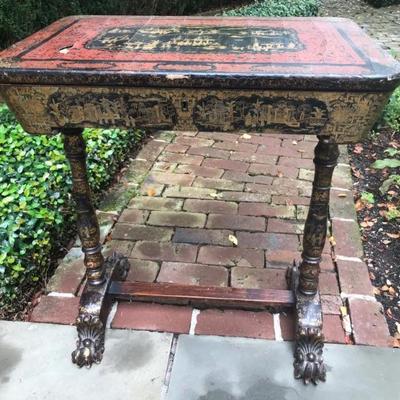 antique Chinese chinoiserie desk $995