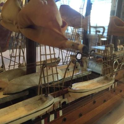 Ships From the OLD Chicago Sheraton Hotel! Two BEAUTIFUL and incredibly made model sailing ships professionally mounted in individual...