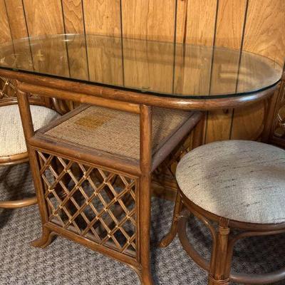 Rattan Glass Top Bistro Table & Chairs https://ctbids.com/estate-sale/18086/item/1806471