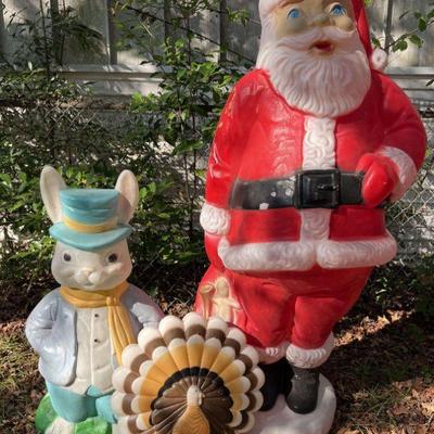 Blow Mold Santa, Easter Bunny, & Turkey https://ctbids.com/estate-sale/18086/item/1806459