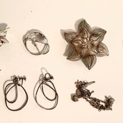 Costume jewelry including these sterling pieces