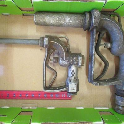 VINTAGE COLLECTIBLE OPW FUEL NOZZLES CARL SHELBY AM I ON FIRE!
