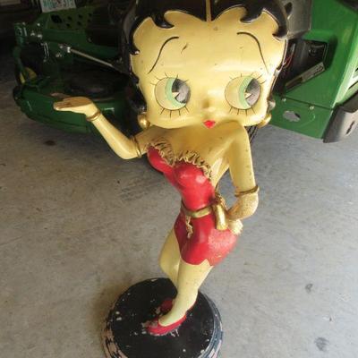 VINTAGE BETTY BOOP WAITRESS WITH RED DRESS & TIP TRAY 37â€ TALL