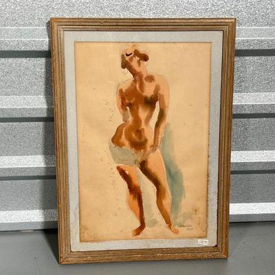 CHAIM GROSS MIXED MEDIA  |
Chaim Gross (American, 1904-1991)
Graphite and watercolor on paper, showing a nude female figure; pencil...