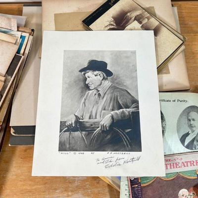 COLLECTION EPHEMERA  |
An extensive collection of paper ephemera, including photographs, engravings, and other ephemera, including...