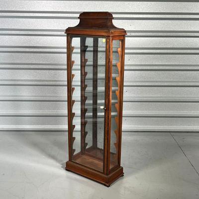 ANTIQUE GLASS DISPLAY CASE  |
Pagoda top - 43 x 14-1/2 x 7 in.