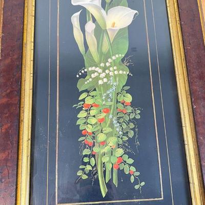 FRAMED ORCHIDS PRINT  |
Vintage print of white orchids, matted and framed - 32-1/2 x 15-1/2 in. (frame)