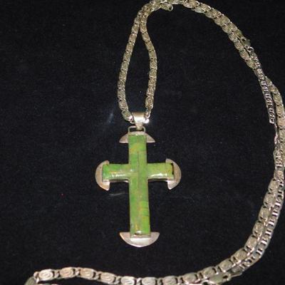 38 inch sterling chain with cross