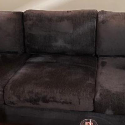 MCM Black Velvet Couch 