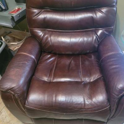 electric, leather recliner 