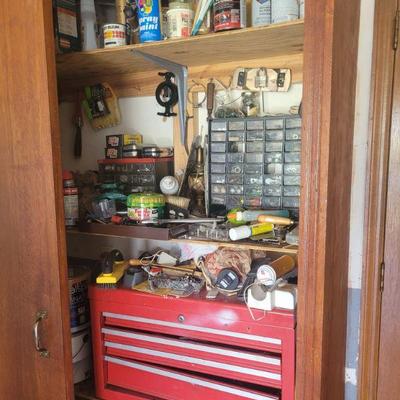 tool box with tools, sold as a piece, and other tools and such that are sold separately