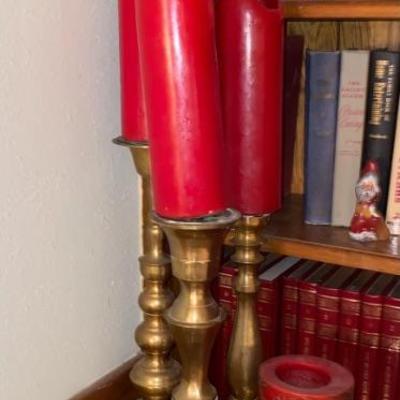 Large brass candlesticks 