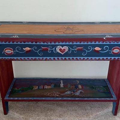 Entry table hand painted 