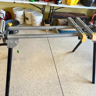 Mitre saw stand with wheels