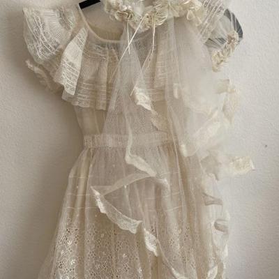 Very Special Vintage Flower Girl Dress and Veil