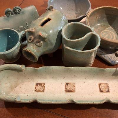Handcrafted Blue Glazed Pottery https://ctbids.com/estate-sale/18122/item/1810757