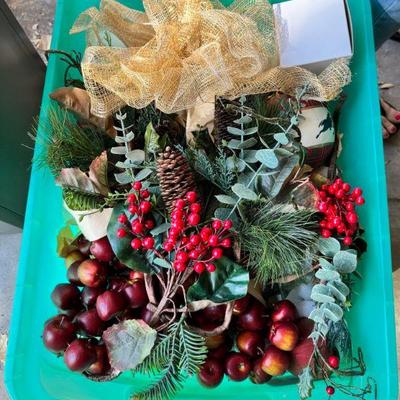 Tubs of ornaments/greenery 