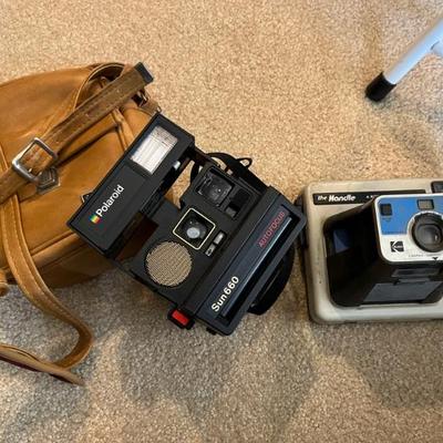 vintage Polaroid cameras