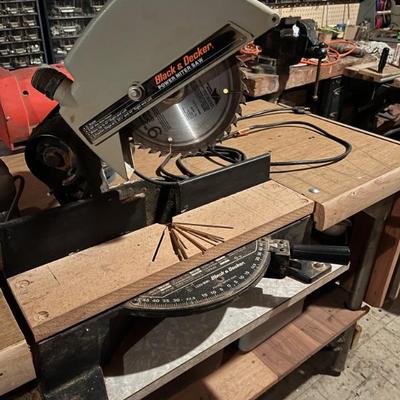 Black and Decker mounted saw and table