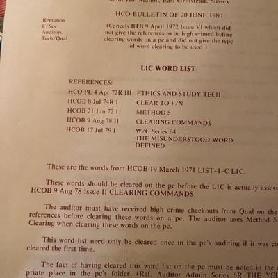 1980s Scientology literature, lectures, courses, manuals, Advance magazines