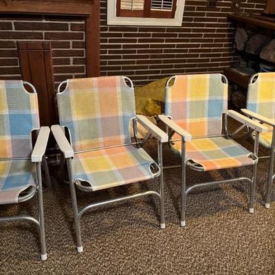 1970s folding chairs, orange