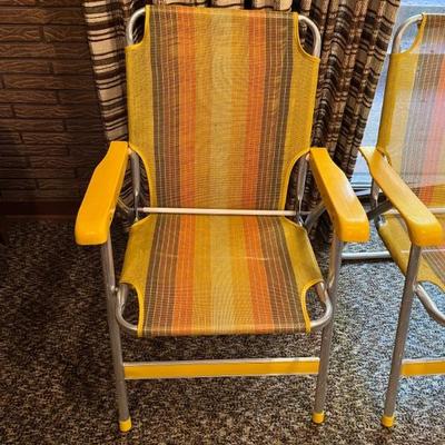 1970s folding chairs, orange