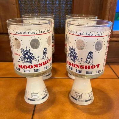 Apollo 11 moonshot barware glasses