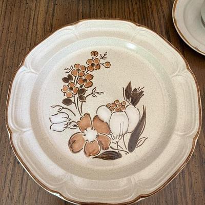 1970s everyday dishes, brown floral patterns, various makers, hand painted, Japan