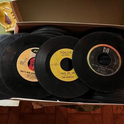 a box of 150-200 45s, rock n roll