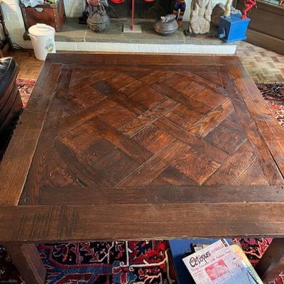 large oak parquet coffee table