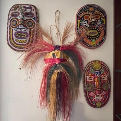 African, Asian and South American masks