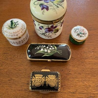 boxes--Limoges, Halcyon Days, antique glass
