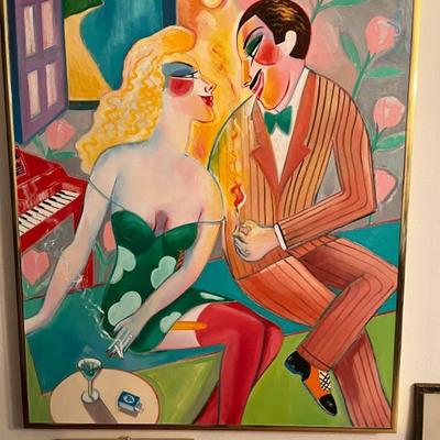 "The Doctor Thrill Series" by Earl Linderman, oil on canvas, 47" x 39"