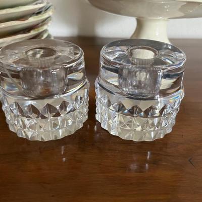 pair of Swarovski crystal candle holders
