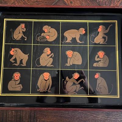 lacquered monkey tray