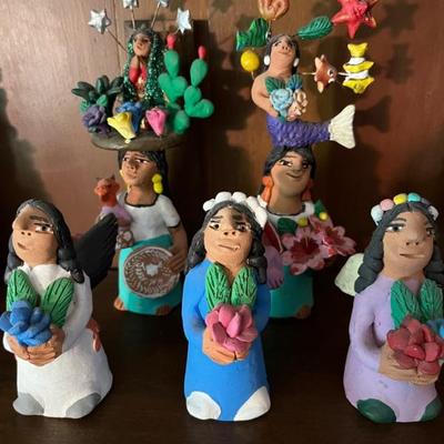 Mexican folk art ceramics by Josefina Aguilar, over 30 of them