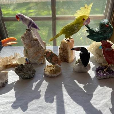 semi-precious stone bird