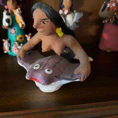 Mexican folk art ceramics by Josefina Aguilar, over 30 of them