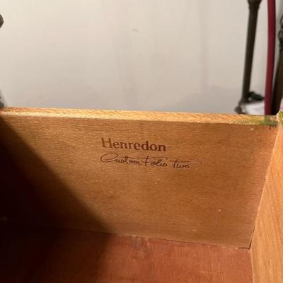 pair of green French provincial style night chests by Henredon