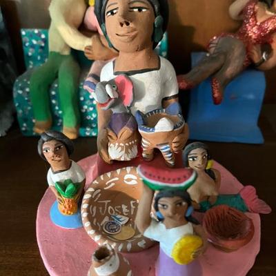 Mexican folk art ceramics by Josefina Aguilar, over 30 of them