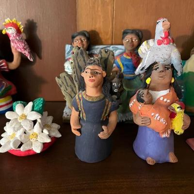 Mexican folk art ceramics by Josefina Aguilar, over 30 of them