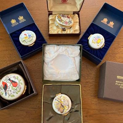 boxes--Limoges, Halcyon Days, antique glass