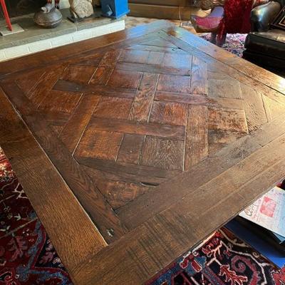 large oak parquet coffee table