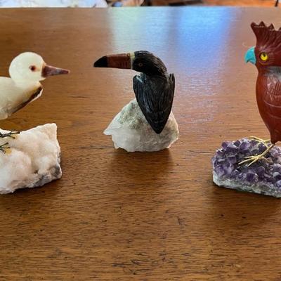semi-precious stone bird