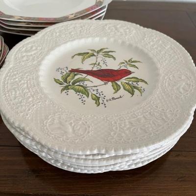 set of Royal Cauldron songbird dessert plates