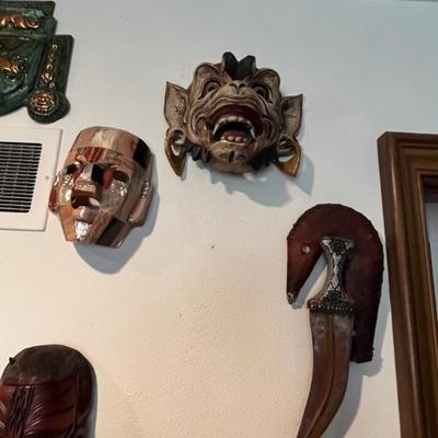 African, Asian and South American masks