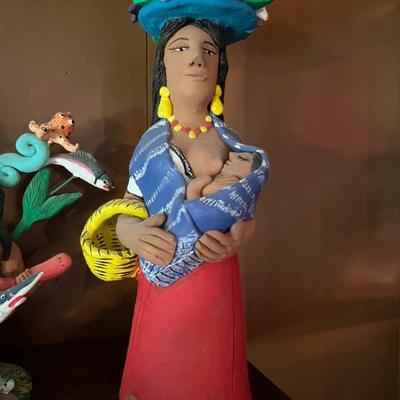 Mexican folk art ceramics by Josefina Aguilar, over 30 of them