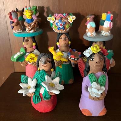 Mexican folk art ceramics by Josefina Aguilar, over 30 of them