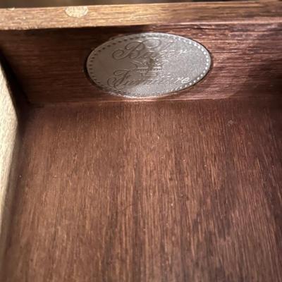 black leather topped gaming table with cabriole legs, French Provincial style, Baker